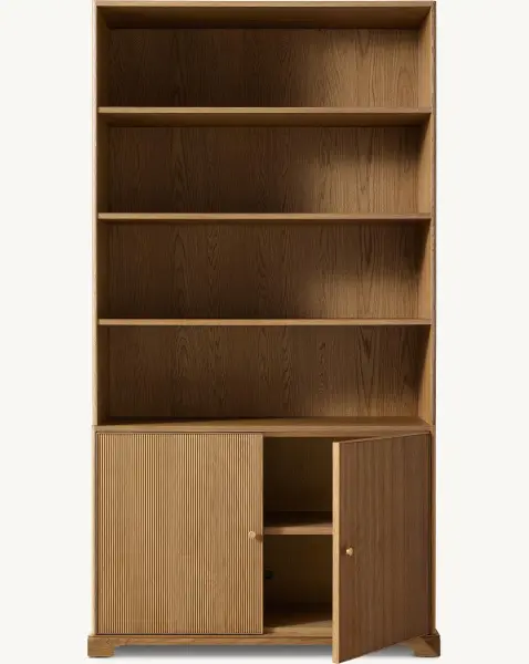 Шкаф с книжными полками Женевьева Рид из светлого дерева