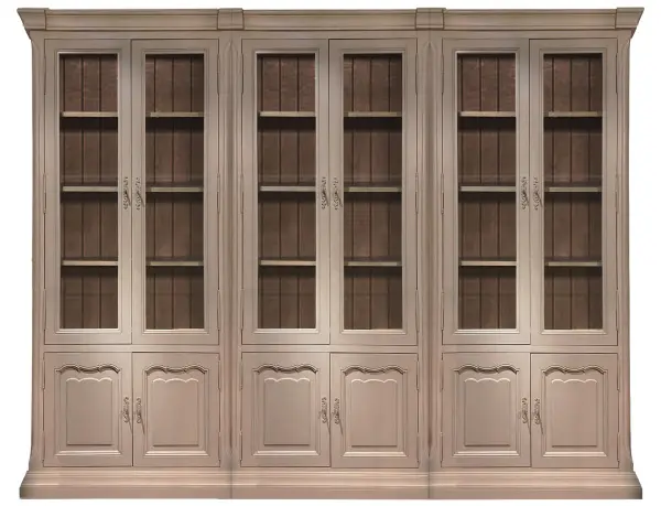 Шкаф книжный стеклянный с полками Поместье