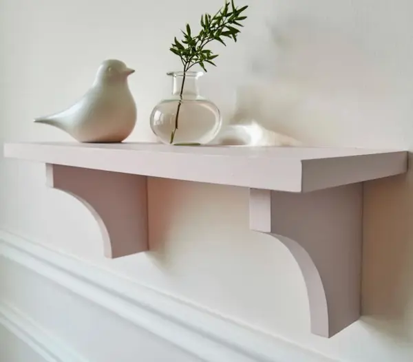 Полка настенная Провинция пудрово-розовый, без состаривания, с влагозащитой