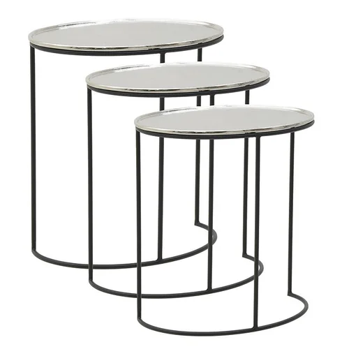 Стол/набор 3 шт Gold Heart серебристый