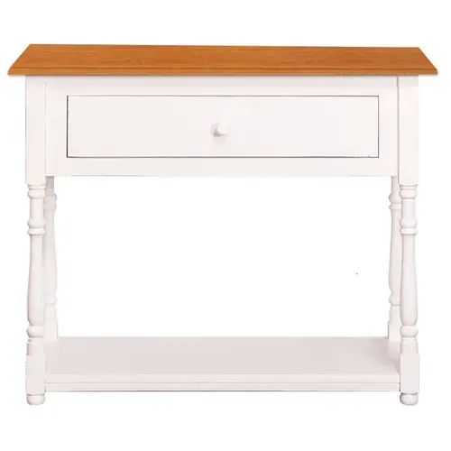 Стол приставной с выдвижным ящиками с сосновой столешницей