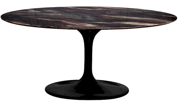 Обеденный стол овальный черный 170х110 см Cippolo